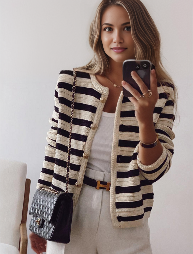 Myla | Elegant Striped Cardigan