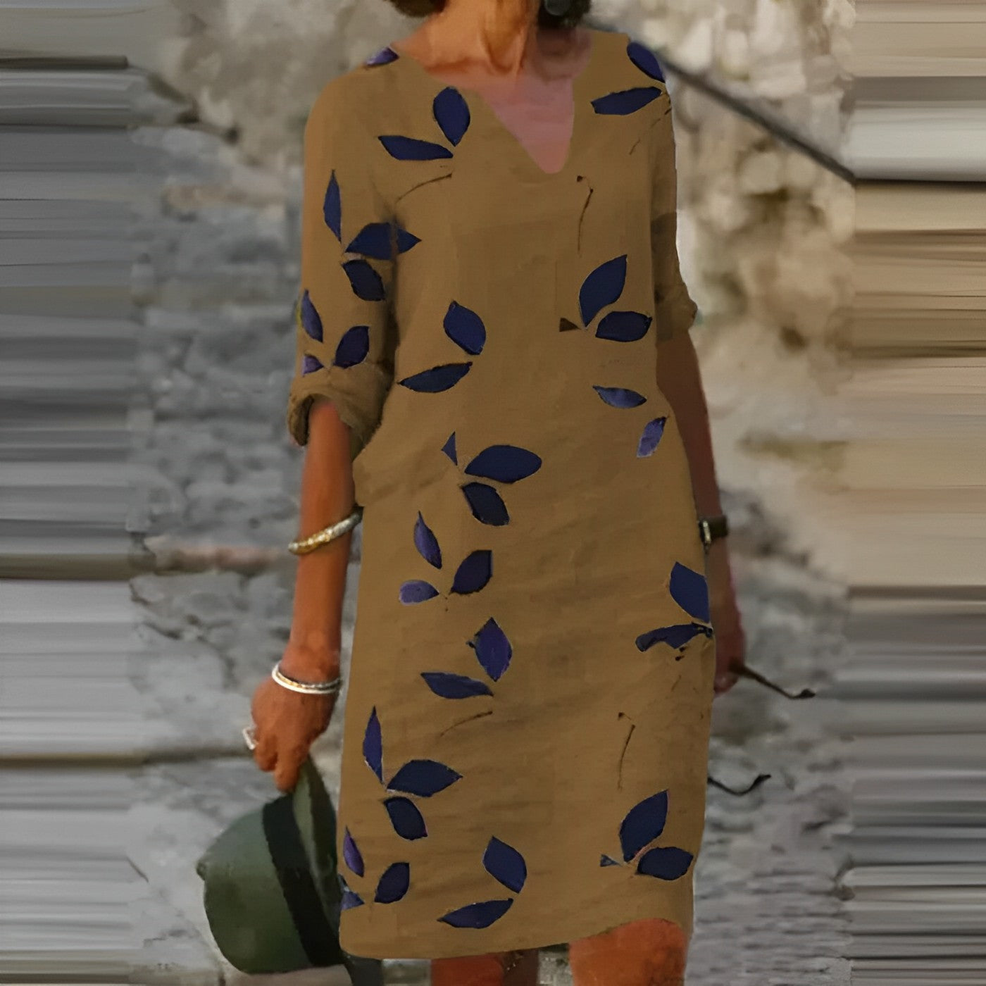 Lidia | Leaf Print Summer Dress