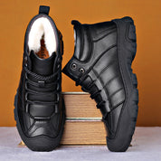 Jorge | Robust Winter Boots Made of Genuine Leather with Logo Print