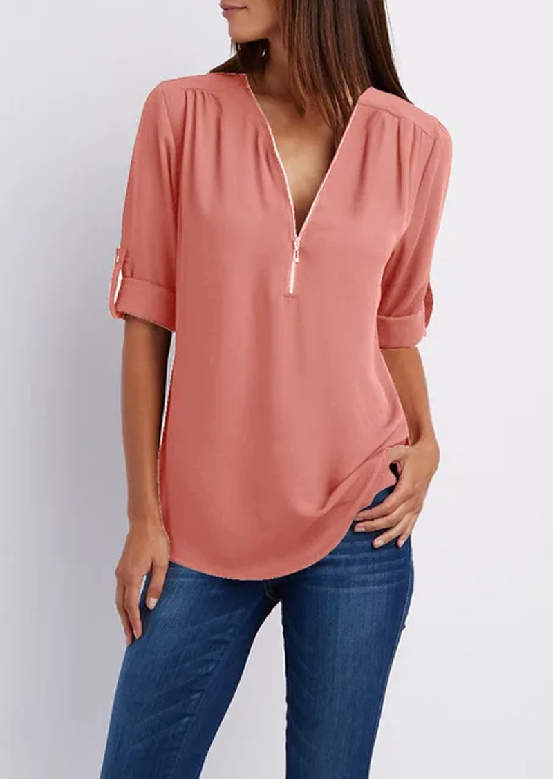 Sarah | Elegant V-Neck Blouse