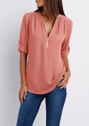 Sarah | Elegant V-Neck Blouse