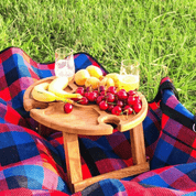Versatile Folding Table for Indoor and Outdoor Use – Compact, Portable Foldable Dining Table in Brown Wood-5