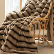  Ruched Faux Rabbit Fur Blanket-6