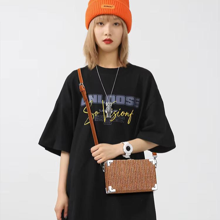 Rain | Trendy Crossbody Box Bag with Metallic Accents