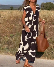 Clarice | V-neck Printed Maxi Dress