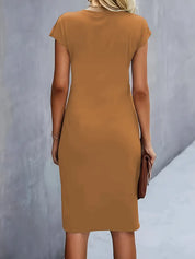 Aria | Flattering Fit Midi Dress with Front Knot Design