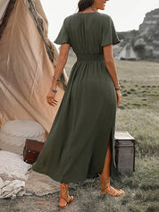 Hailey | Elegant V-neck Long Bohemian Dress