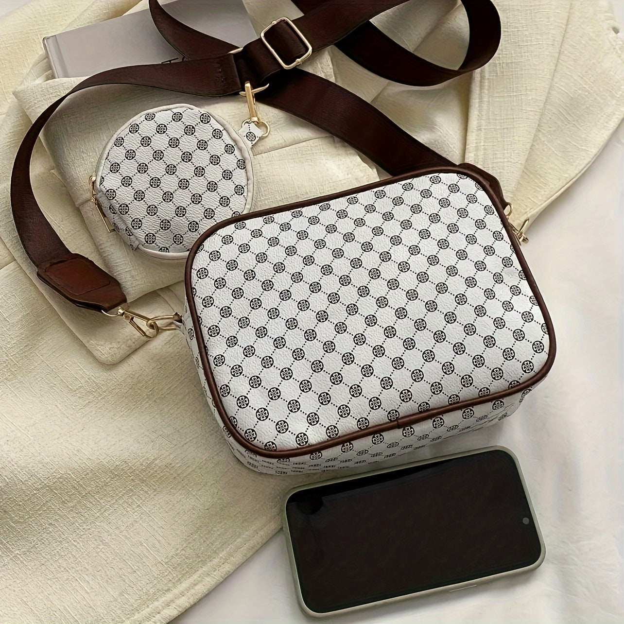 Bianca | Trendy Crossbody Bag Set with Matching Pouch
