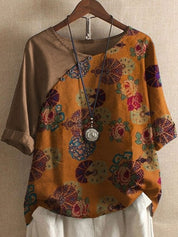 Belen | Floral Pattern Short-Sleeved Shirt