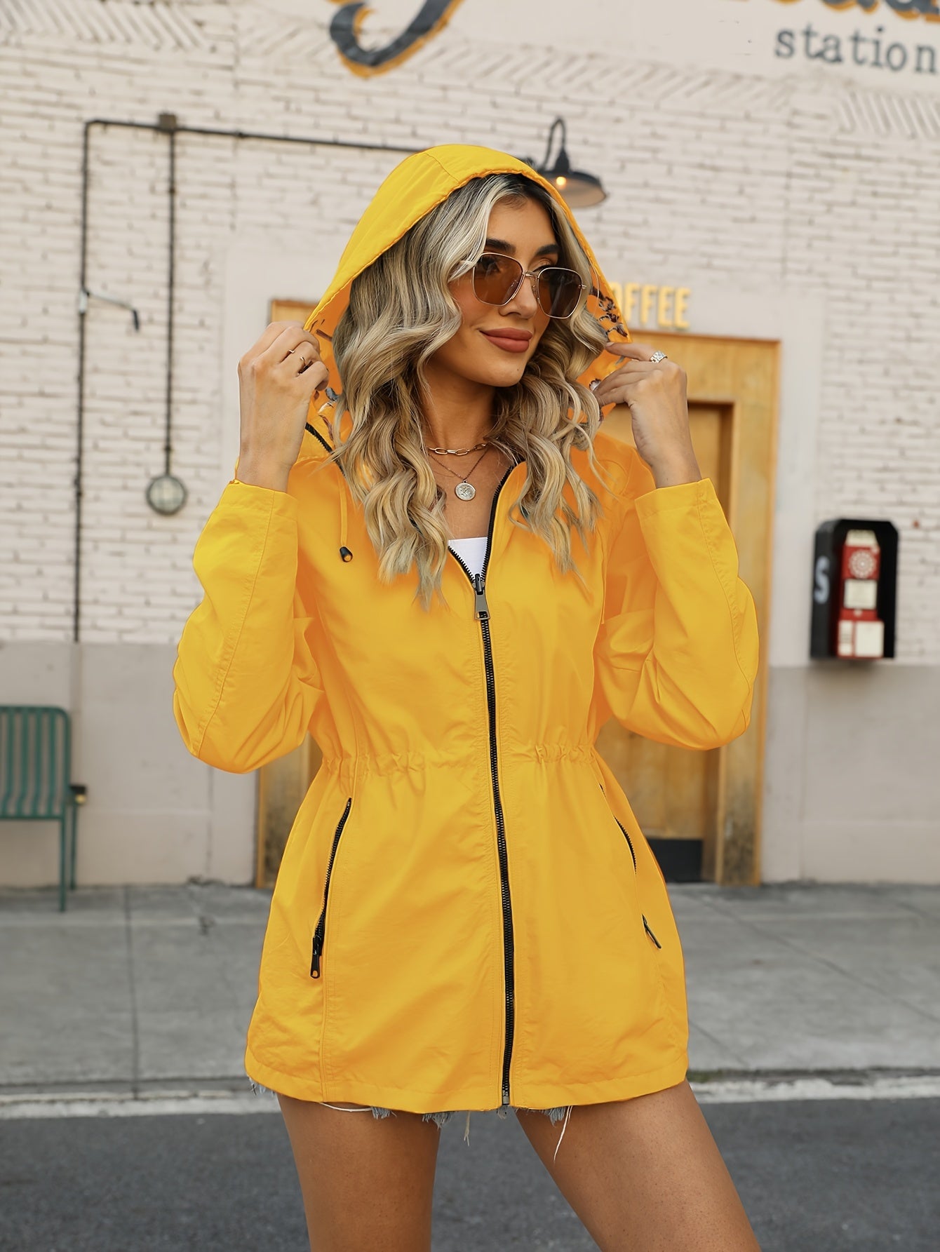 EVVA | Floral Print Summer Jacket with Hood