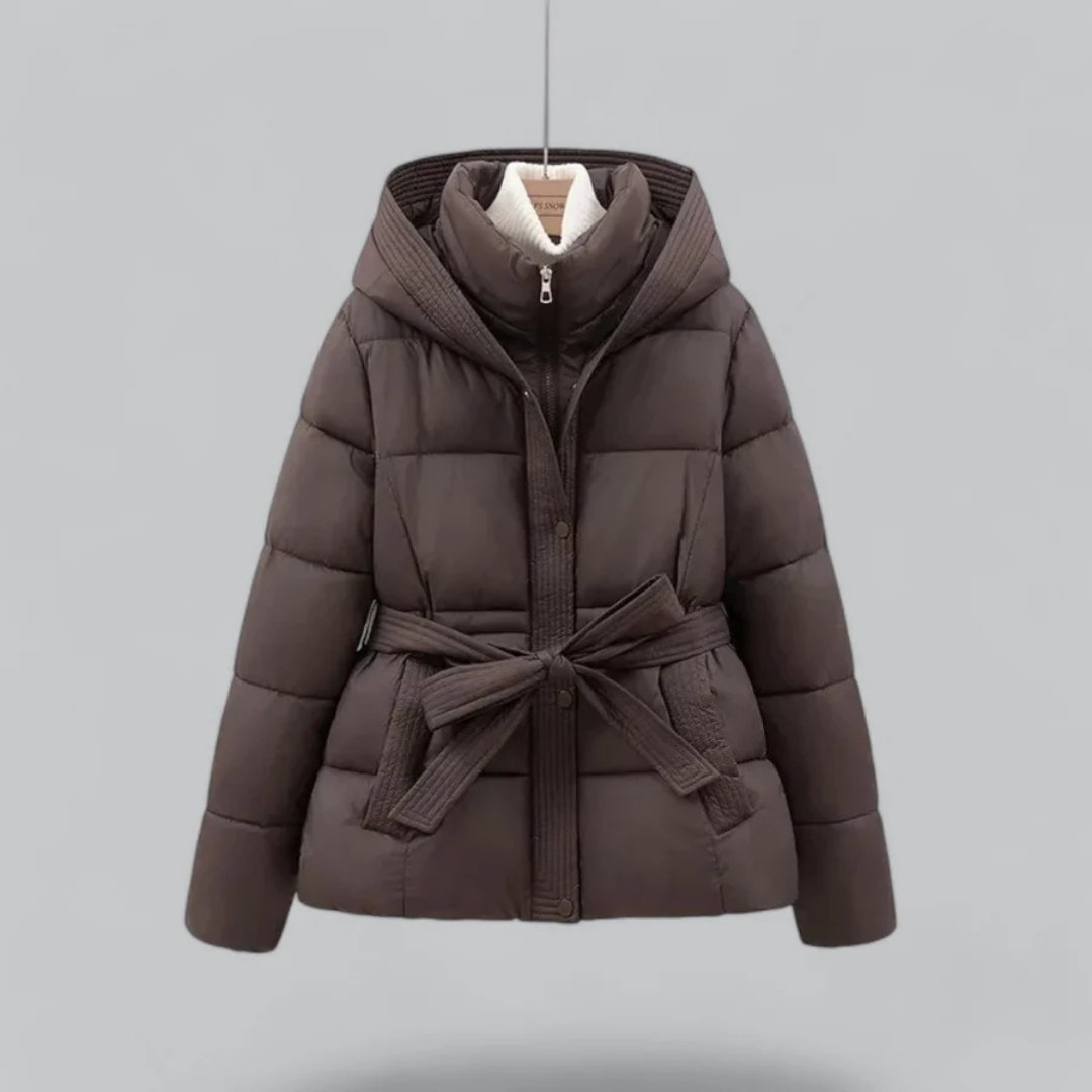 Women Winter Bell Belt hood jacket | Short-2