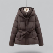 Women Winter Bell Belt hood jacket | Short-2