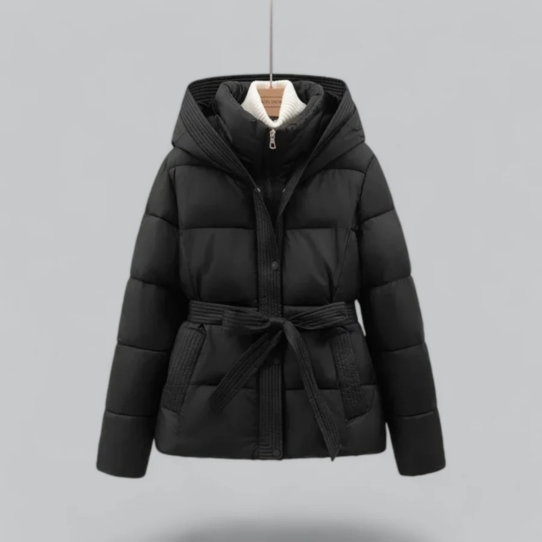 Women Winter Bell Belt hood jacket | Short-1