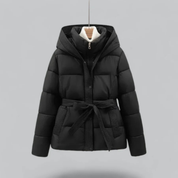 Women Winter Bell Belt hood jacket | Short-1