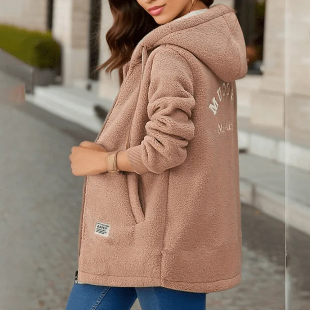 Women Long sleeve winter warm hood jacket | Long-3