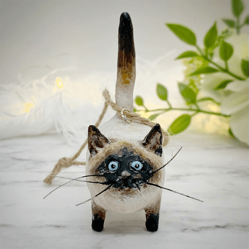Unique Handmade Cats Christmas Ornament - Purrfect Holiday Pendants