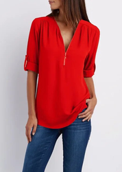 Sarah | Elegant V-Neck Blouse