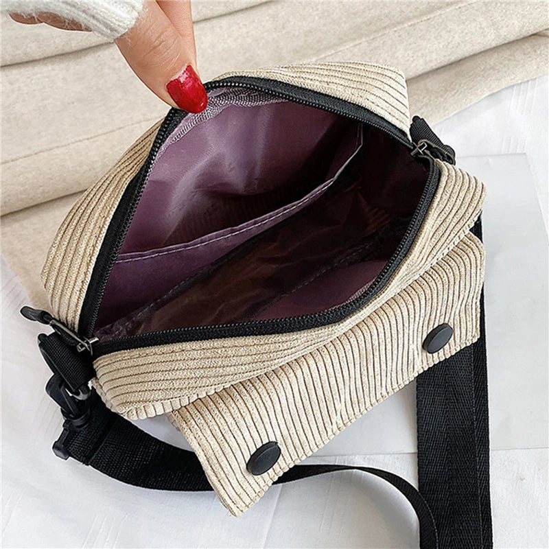 Kayla | Compact Corduroy Crossbody Bag
