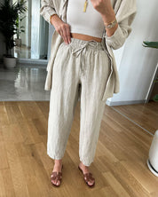 Amy | Comfy Button-up Blouse and Pants Set
