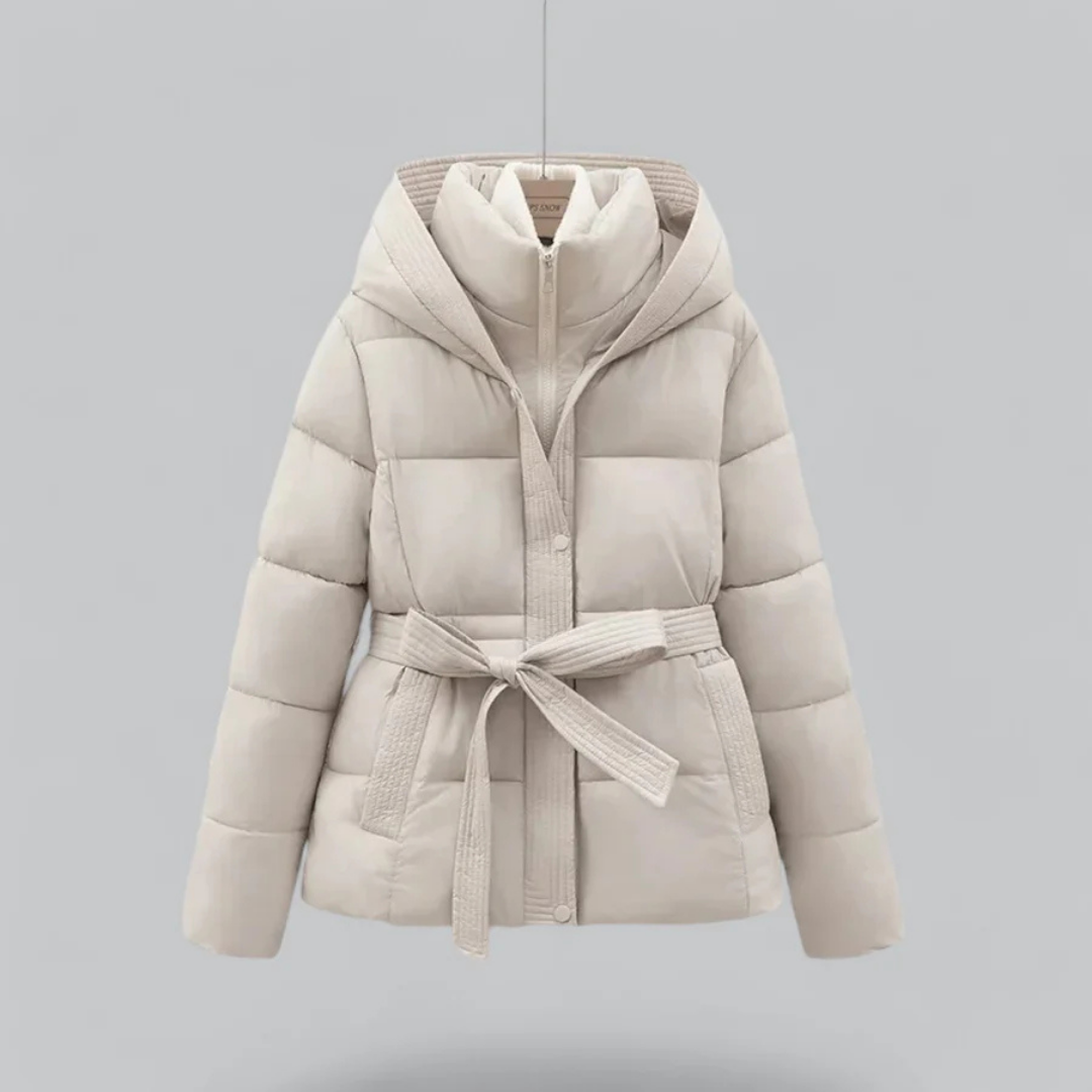 Women Winter Bell Belt hood jacket | Short-3