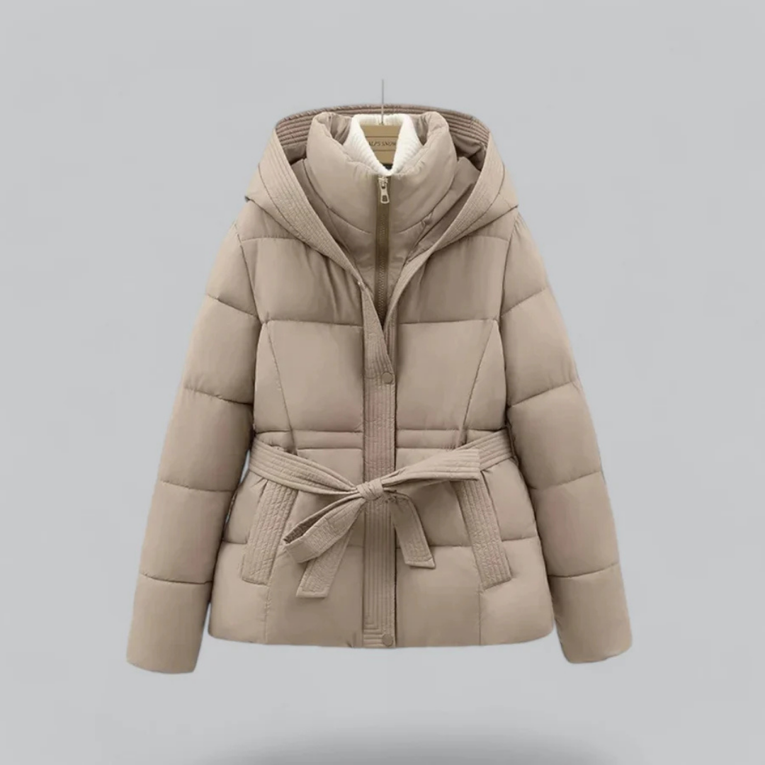 Women Winter Bell Belt hood jacket | Short-4