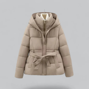Women Winter Bell Belt hood jacket | Short-4