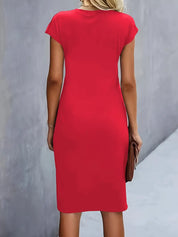Aria | Flattering Fit Midi Dress with Front Knot Design