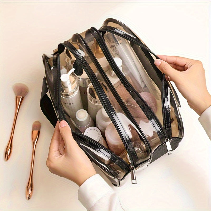 Clare | Clear and Practical Cosmetic Bag with Double Compartment