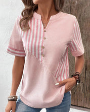 SASHA | Versatile Striped Cotton Blouse