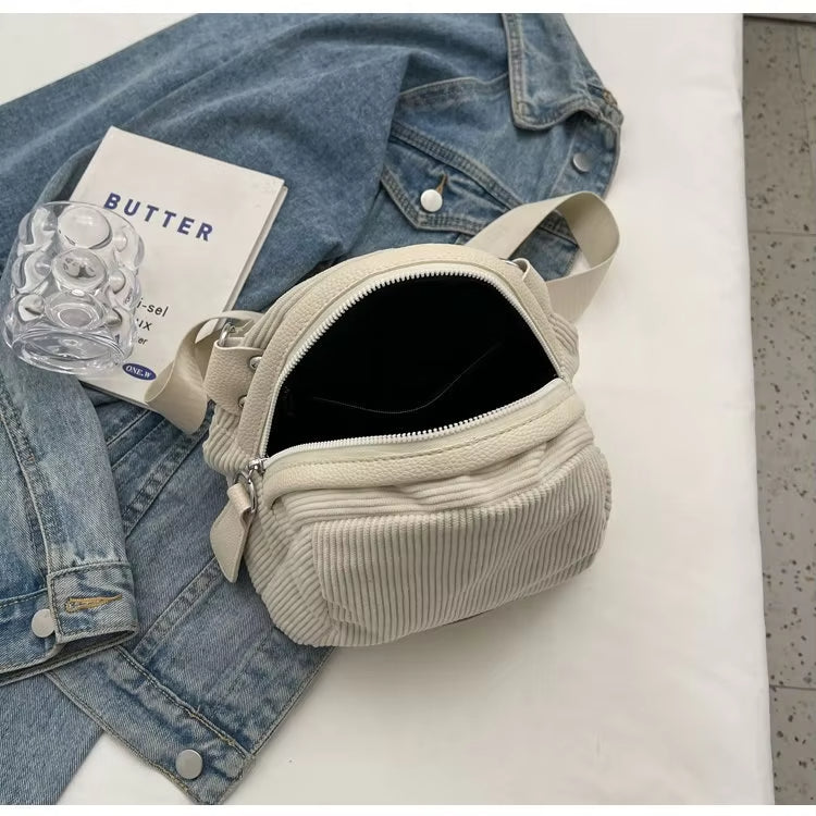 Rachel | Casual Everyday Corduroy Crossbody Bag