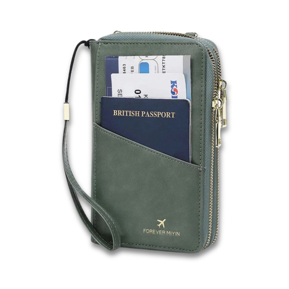 Valery | RFID-blocking passport holder with shoulder strap