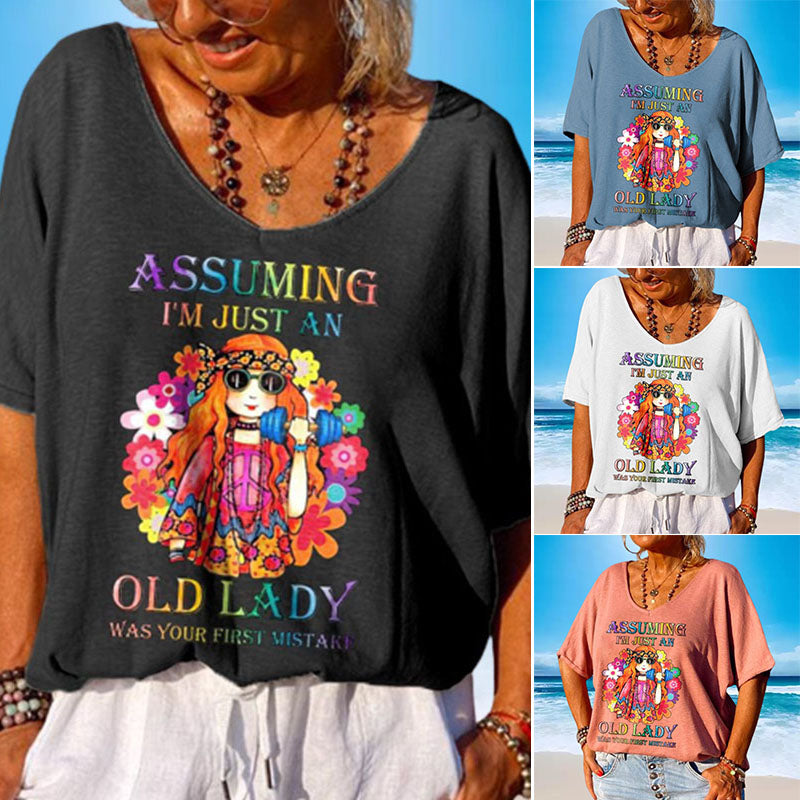 Clara | Stylish Printed V-neck Fun Shirt