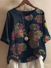 Belen | Floral Pattern Short-Sleeved Shirt