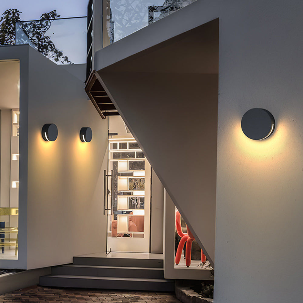 Elegant Round Glass Outdoor Wall Lamp - IP65 Waterproof Exterior Wall Lights-3