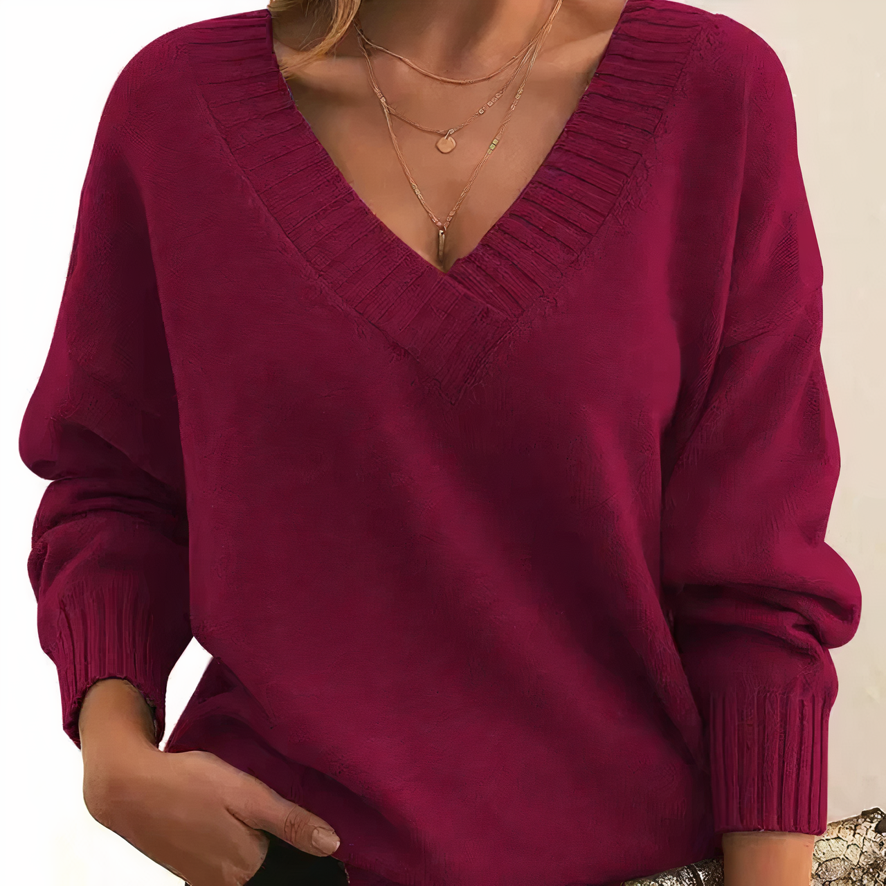 April | Soft & Comfy V-Neck Pullover