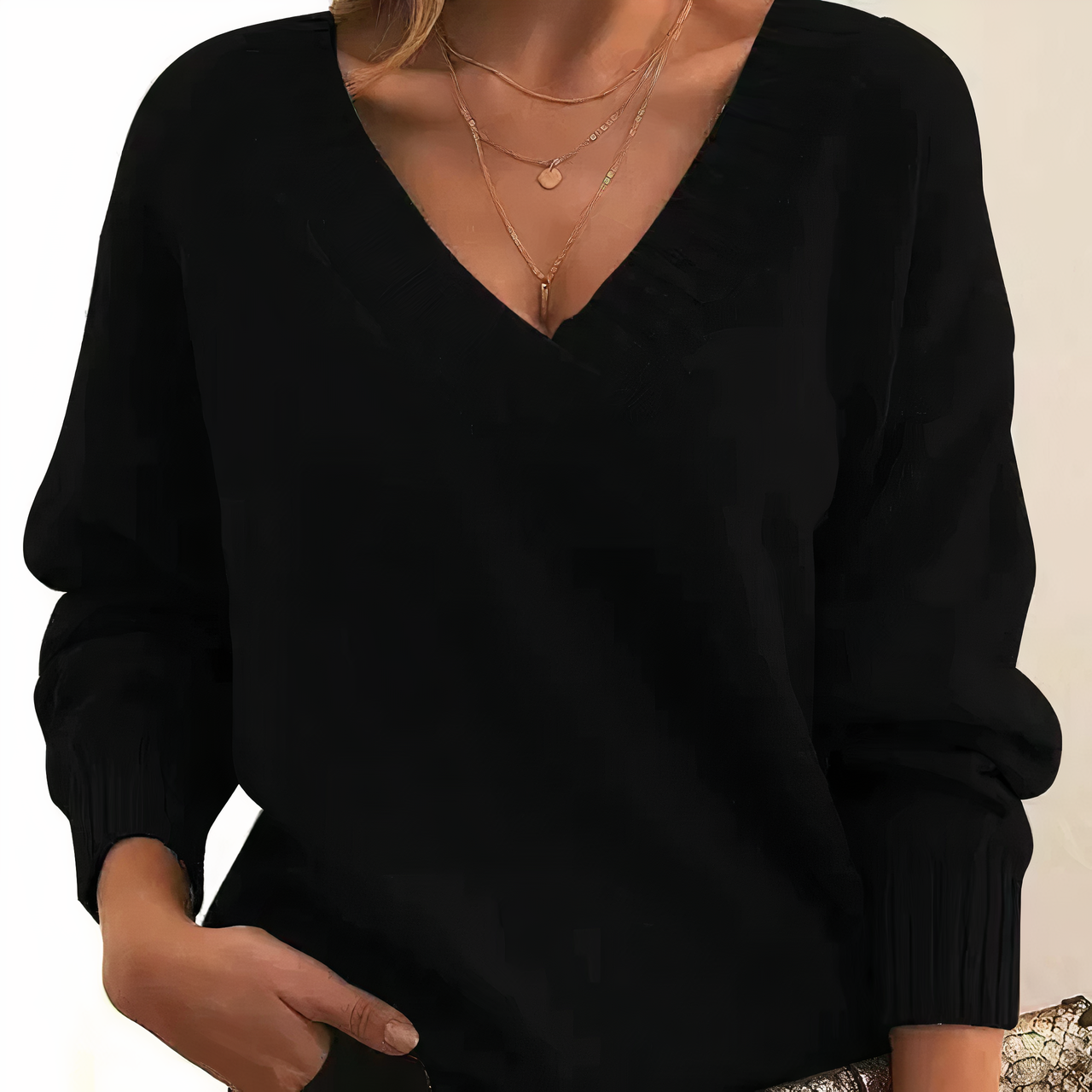 April | Soft & Comfy V-Neck Pullover