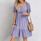 Elira | Casual V-Neck Mini Dress