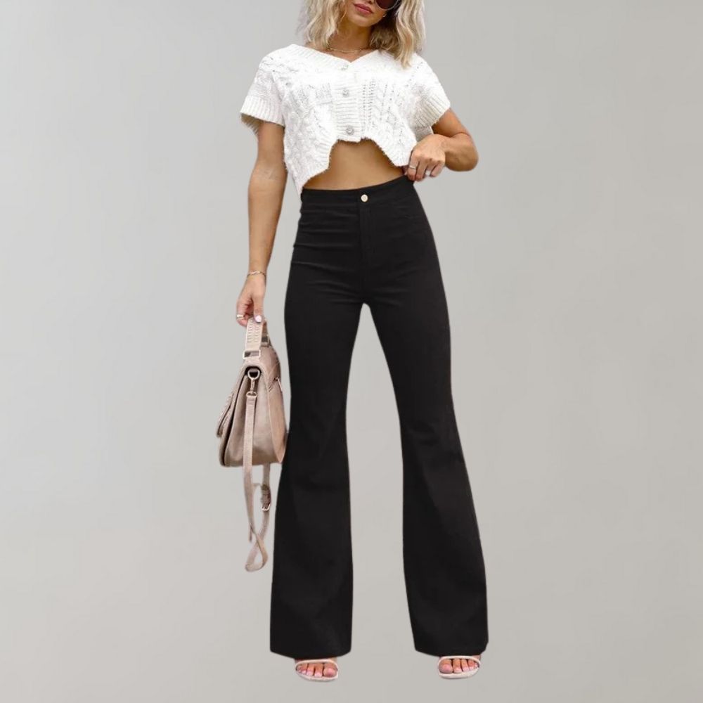 Andrea | Chic Corduroy Flared Trousers