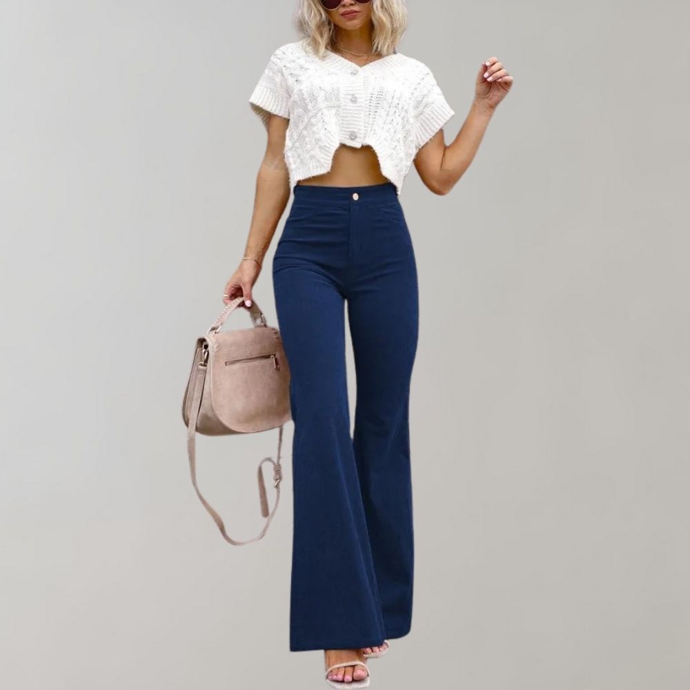 Andrea | Chic Corduroy Flared Trousers