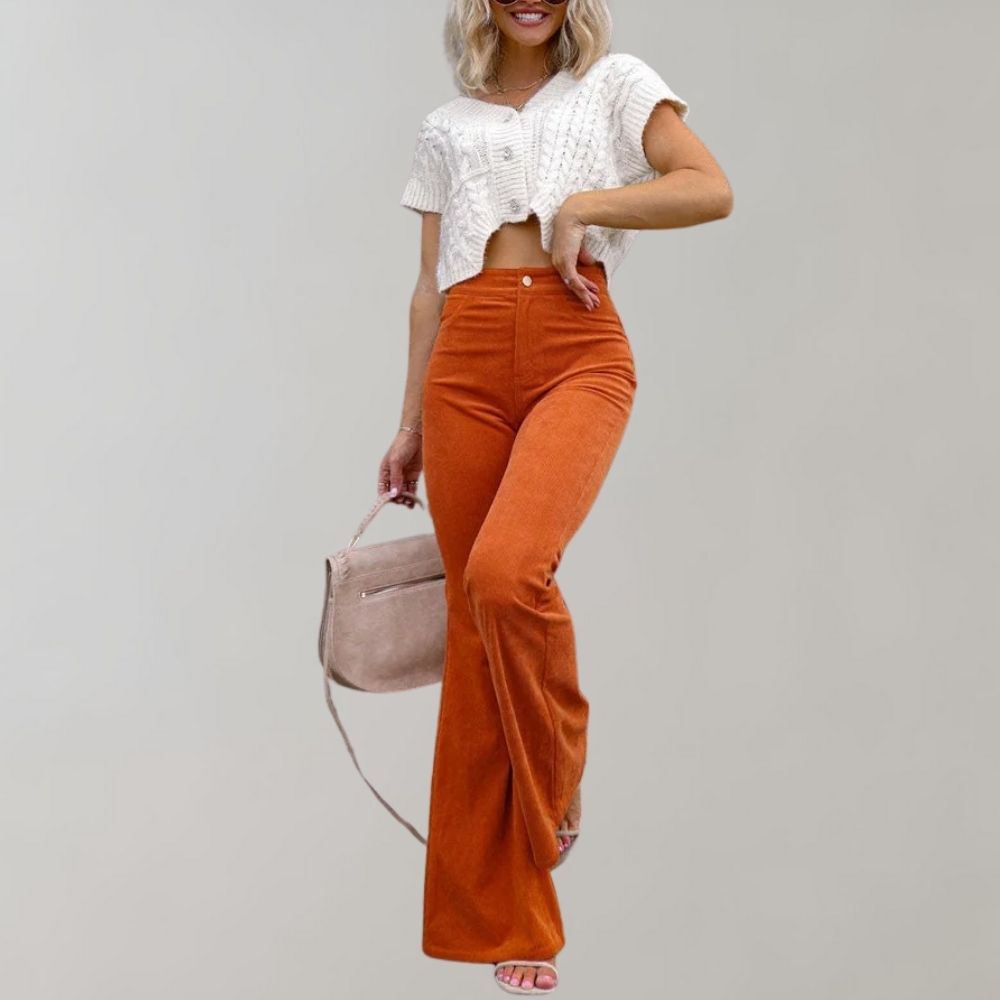 Andrea | Chic Corduroy Flared Trousers