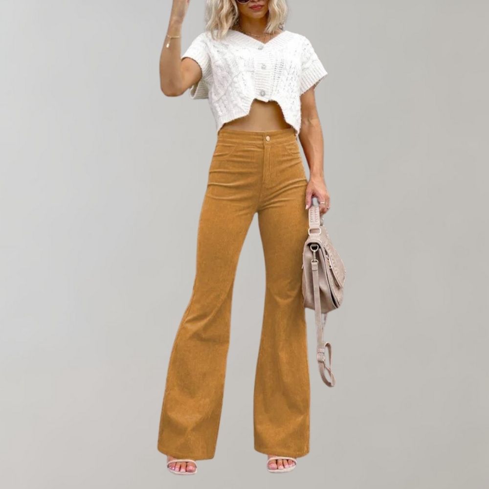 Andrea | Chic Corduroy Flared Trousers
