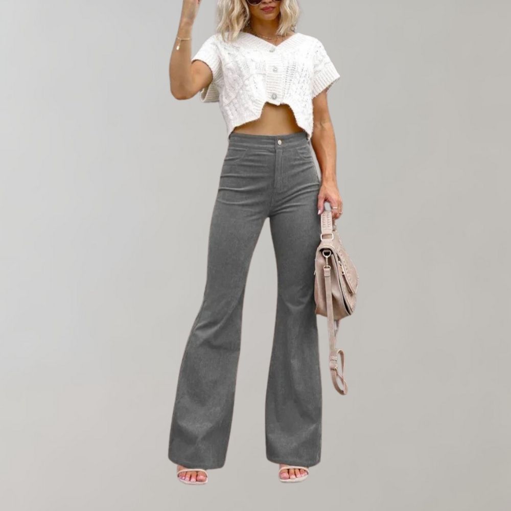 Andrea | Chic Corduroy Flared Trousers