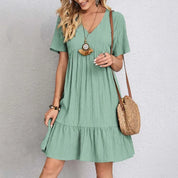 Elira | Casual V-Neck Mini Dress