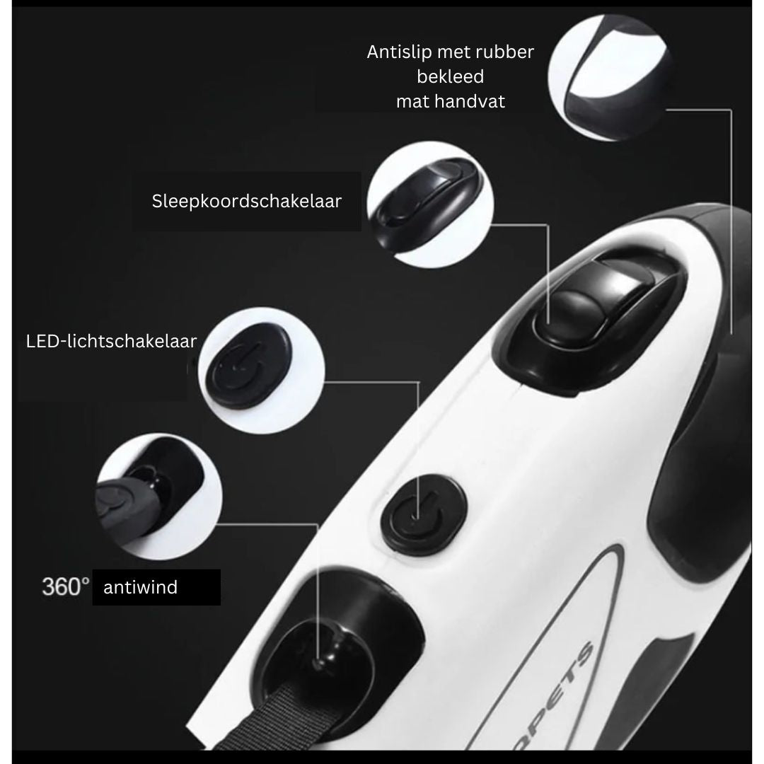 Retractable dog leash with LED lighting - Safepaw