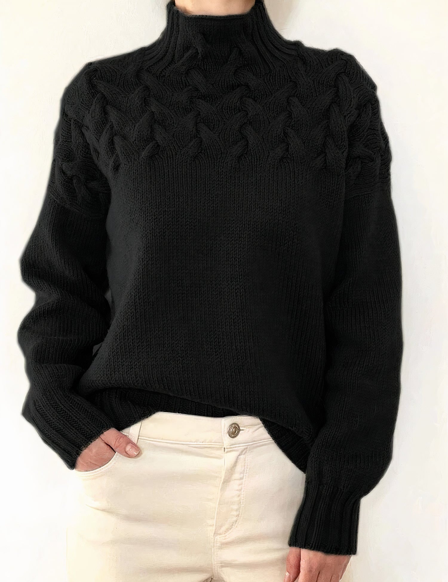 Knitted turtleneck sweater women - Paloma