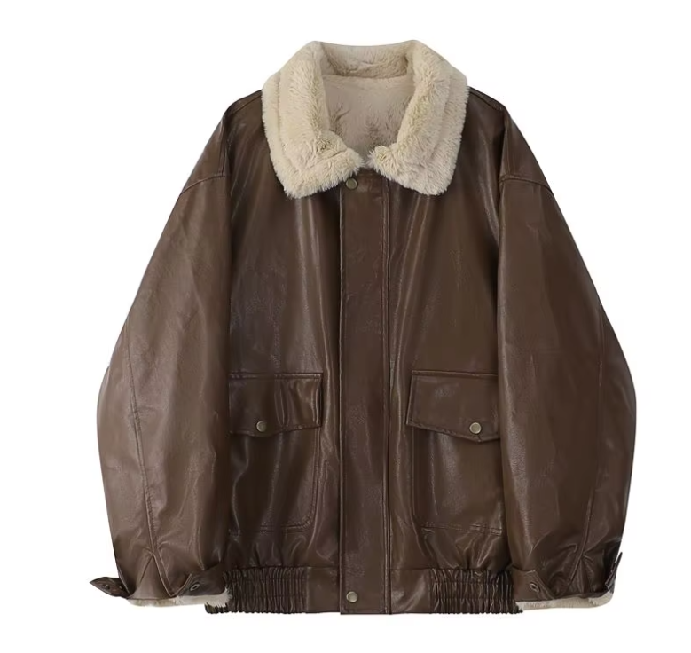 Clarence | Stylish Leather Jacket with Cozy Collar for Women