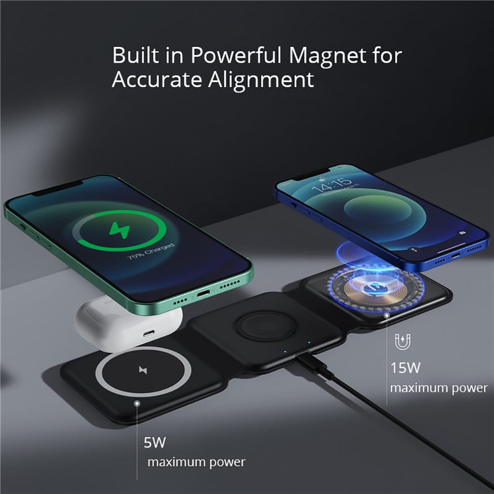 3-in-1 wireless charger-One charger for your smartphone, smart watch and earbuds