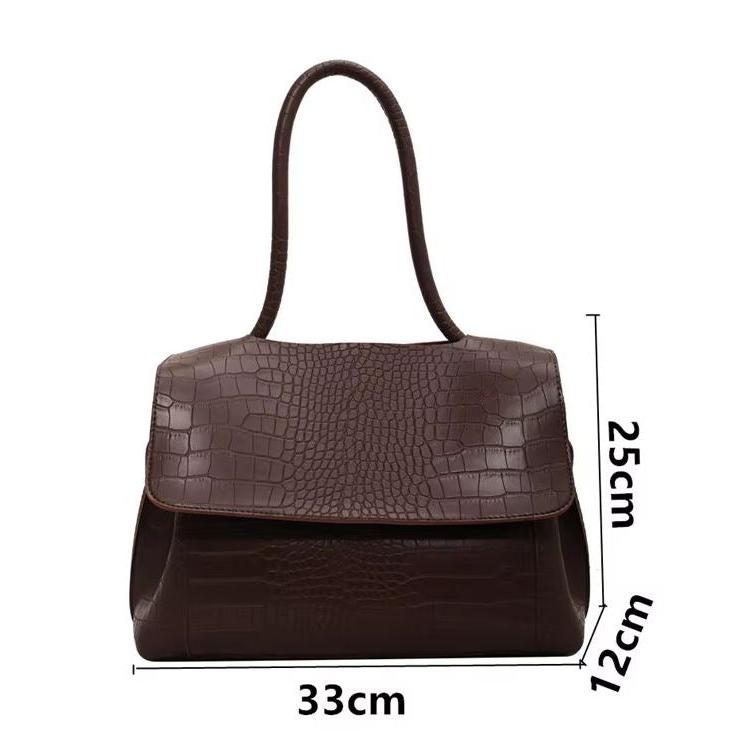 Diane  | Elegant Crocodile Pattern Multi-Pocket Shoulder Bag
