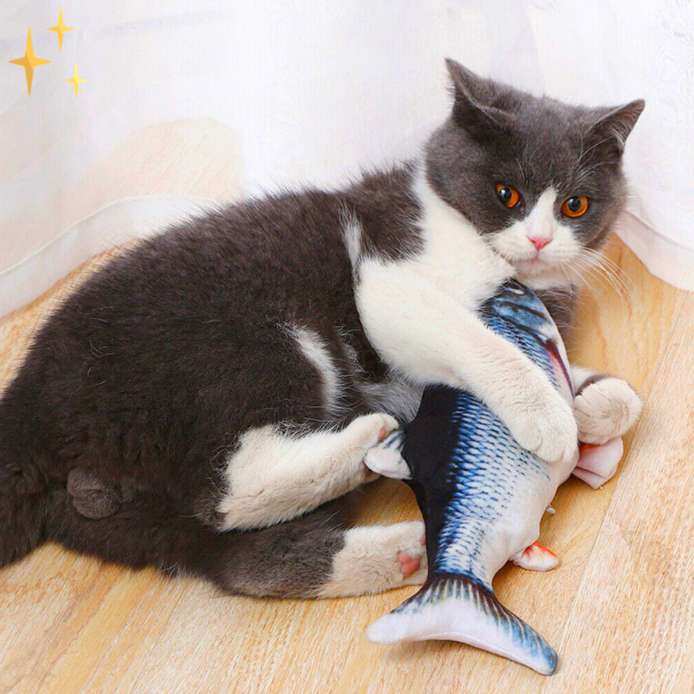 Set of 4 moving fish toys for cats -Fitfish
