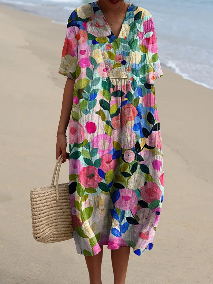 Dannica | Lightweight & Stylish Floral V-Neck Dress